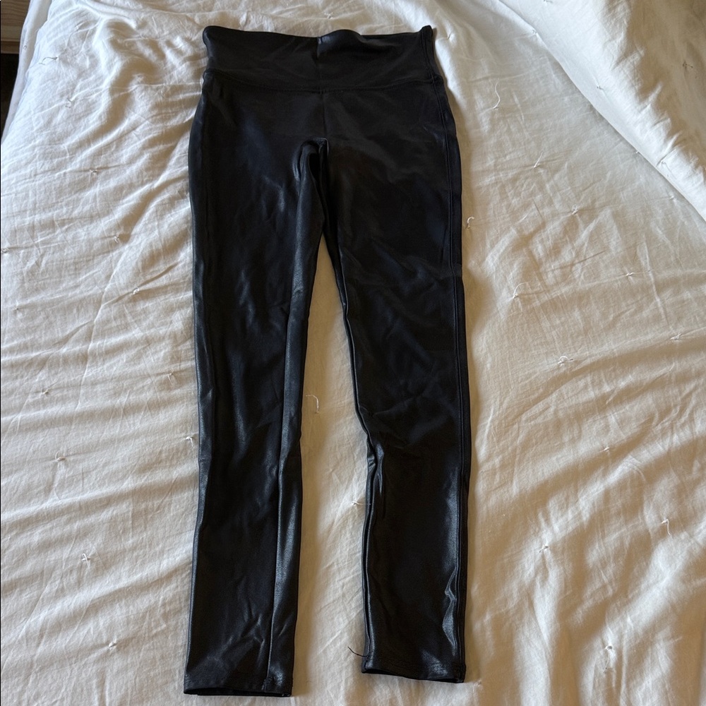 SPANX Black Leggings with Red Brand Tag